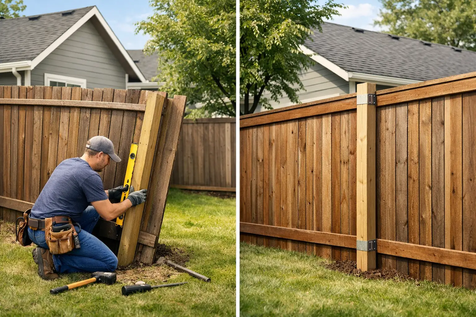 How to Repair a Leaning Fence That Stays Put