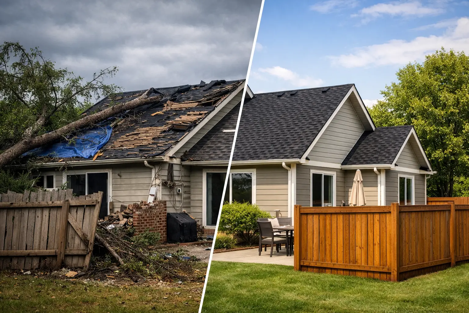 Storm Restoration Before and After Results