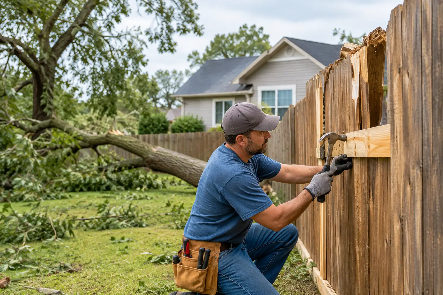 Fence Repair Cypress for Storm and Wear Damage